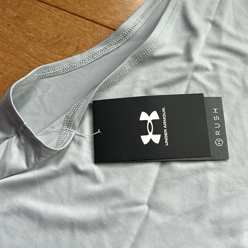 NWT Under Armour RUSH Grey Athletic Tank - Picture 7 of 8